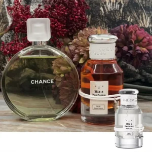 Comment Trouver le Meilleur Dupe Chanel Chance Eau Tendre : Le Guide Ultime du Luxe Intelligent 2 Flacon d'eau de parfum imixx à côté d'un parfum de luxe, illustrant une alternative de haute qualité sans la taxe de marque.