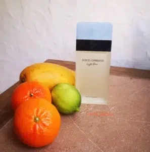 Flacon classique Dolce & Gabbana Light Blue à côté de son alternative longue tenue en Extrait par Imixx Perfume.
