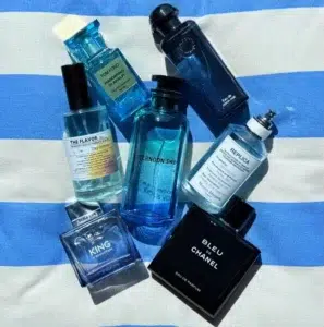 comparison between luxury aquatic perfume and affordable ocean inspired fragrance showing scent similarity and structure