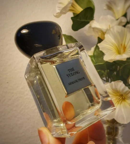 Comparatif visuel entre le flacon original de luxe Armani Privé Thé Yulong et une alternative abordable de haute qualité.